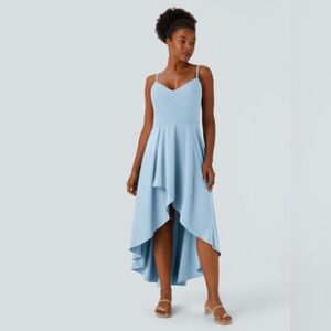 HALARA Elegant Sky Blue High Low Dress